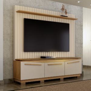 Home Theater até 75″ Montreal Off White/Cinamomo – VALDEMÓVEIS
