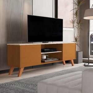 Bancada até 60″ Helena Cedro/Off White – SAL MOVELARIA