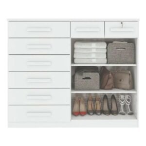Cômoda 8 Gavetas com Sapateira Dupla Toronto Branco – LOPAS