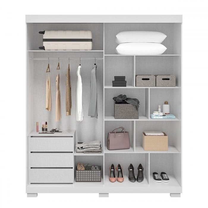 Guarda-Roupa 2 Portas Athena 1,80 m (S/Espelho) Branco – ACP MÓVEIS - Imagem 2
