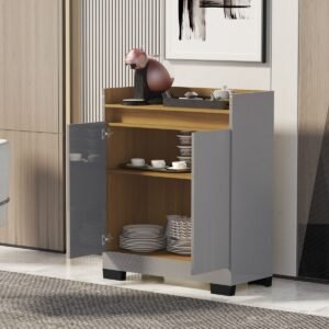 Buffet 2 Portas Real Cinza/Mel – MÓVEIS PRIMUS