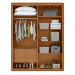 Guarda-Roupa 4 Portas Loop 1,84 m Amêndoa Clean/Off White  – LOPAS