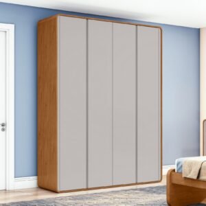Guarda-Roupa 4 Portas Loop 1,84 m Amêndoa Clean/Off White  – LOPAS