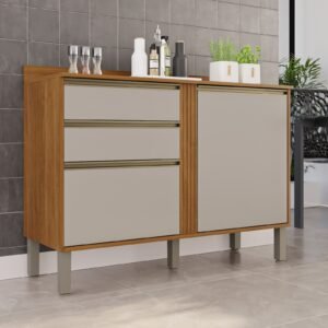 Balcão Pérola 1,20 m Cinamomo/Off White – SALLÊTO