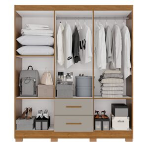 Guarda-Roupa 6 Portas Estrela Premium 1,50 m Cinamomo/Off White – SALLÊTO