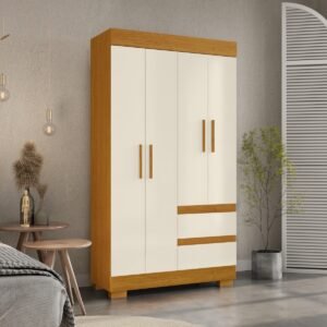 Guarda-Roupa 4 Portas Maya 0,998 m Cinamomo/Off White – ACP MÓVEIS