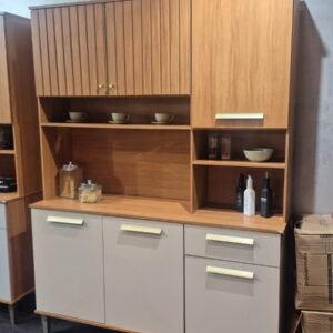 Kit Cozinha 6 Portas Mila 1,51 m Cinamomo/Off White – MGM MÓVEIS