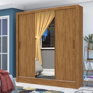 Guarda-Roupa 3 Portas Dubai/Santiago Plus (1 porta espelhada) 1,79 m Cinamomo – CARIOCA MÓVEIS