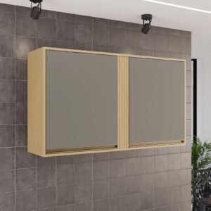 Armário Aéreo 2 Portas Pérola 1,20 m Jequitibá/Granizo – SALLÊTO