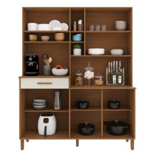 Kit Cozinha Braga 1,60 m Freijó/Off White – INDÉKES