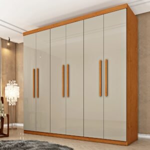 Guarda-Roupa 6 Portas Lagos/Cabo Verde 2,19 m Cinamomo/Off White – TCIL