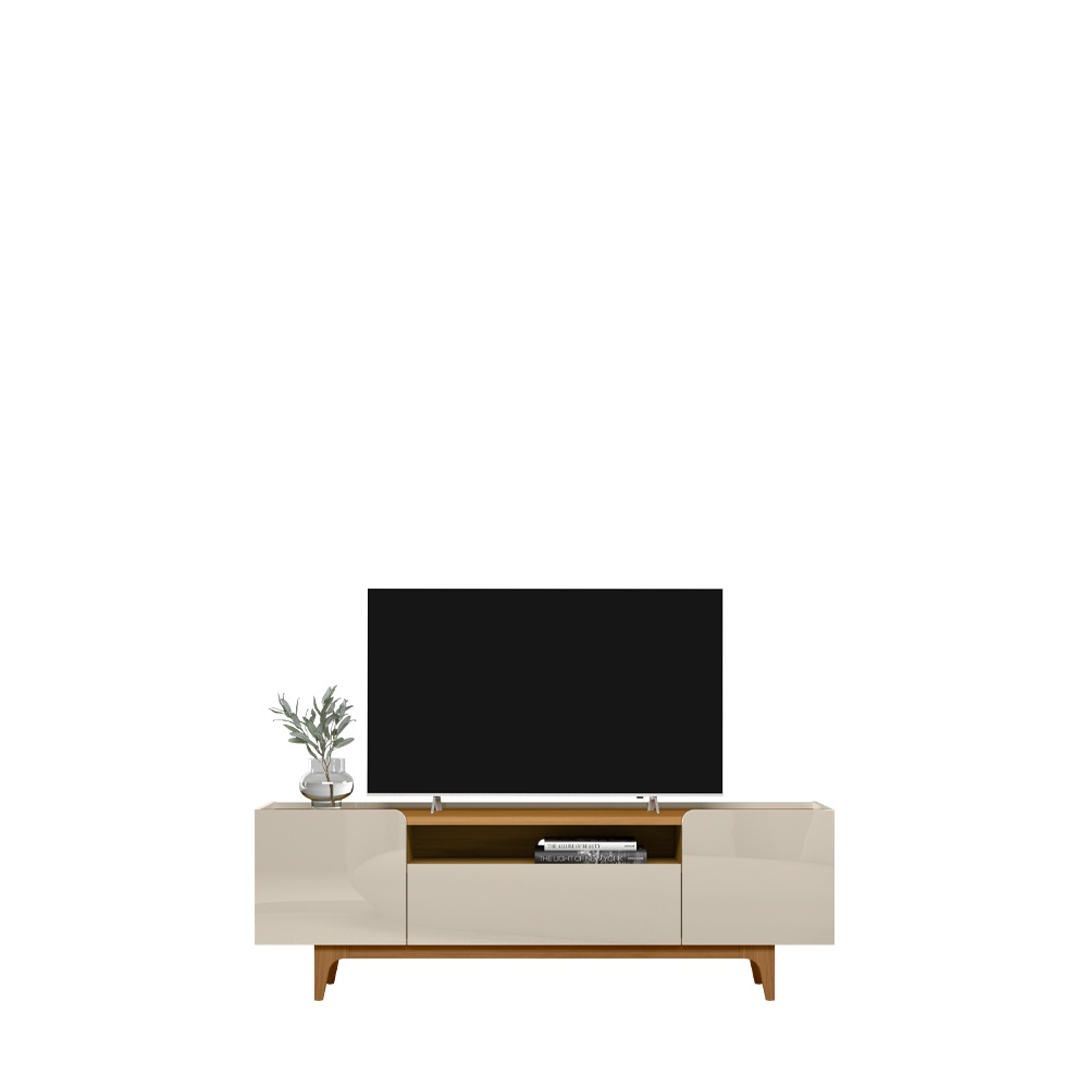 Rack ate 75" Orlando Tauari/Off White Brilho - LINEA BRASIL - Imagem 5