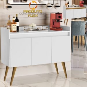 Buffet 3 Portas Gold Branco/Mel/Branco – MOVEIS PRIMUS