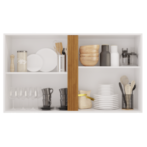 Armário Aéreo 2 Portas Pérola 1,20 m Branco/Cinamomo – SALLÊTO