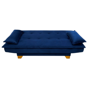 Sofá Cama Veneza 1,88 m Veludo Azul 185 – TOP ESTOFADOS