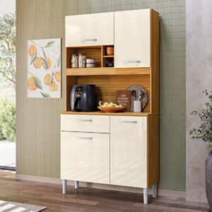 Kit Cozinha Malta 0,91 m Cinamon Touch/Off White – DEMÓBILE