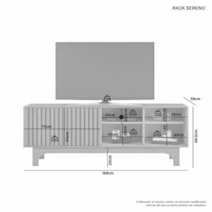 Rack ate 70″ Sereno Cinamomo/Off White – JCM MOVELARIA