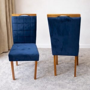 Kit 2 Cadeiras Las Vegas Veludo Azul 24 – OURO DECOR