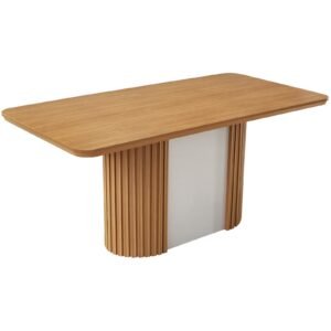 Mesa Pilar 180 Canto Copo (S/Vidro) Naturale/Off White/Naturale – RUFATO