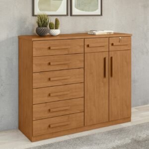 Cômoda 8 Gavetas com Sapateira Dupla Toronto Amêndoa Clean – LOPAS