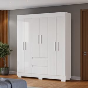 Guarda-Roupa 6 Portas Maya 1,491 m Branco – ACP MÓVEIS