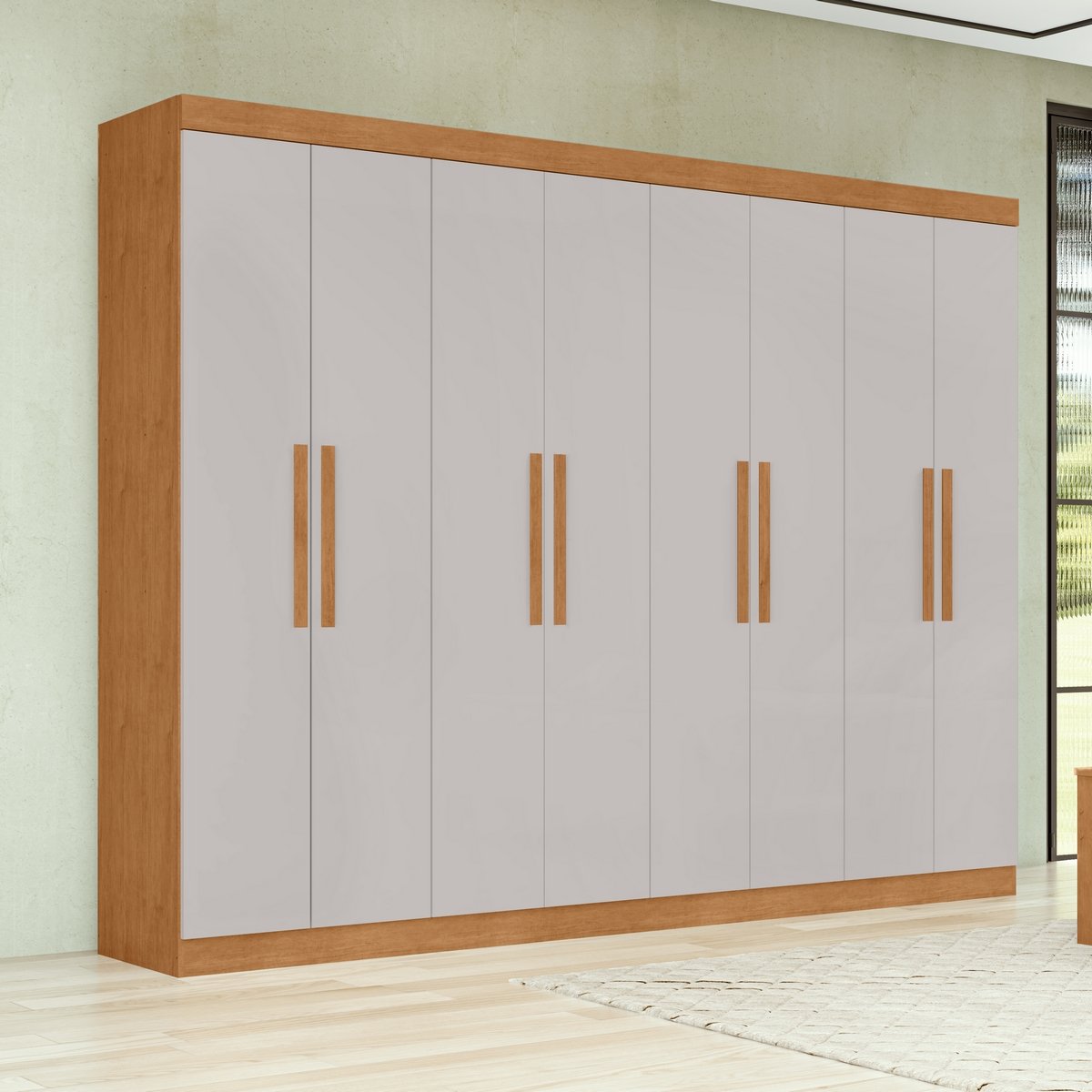 Guarda-Roupa 8 Portas Andara Soft 2,36 m Amêndoa Clean/Off White - LOPAS - Imagem 3