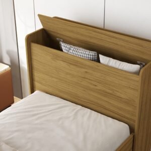 Cama Solteiro Baú Tamires Nature – MADEC MÓVEIS