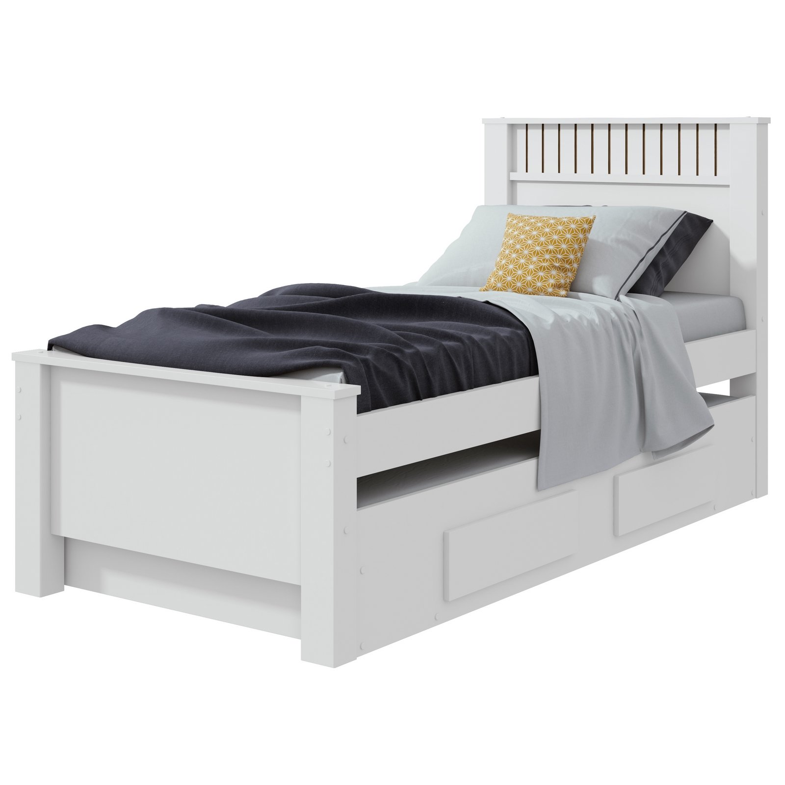 Cama Solteiro Athenas com Auxiliar Branco – LOPAS - Imagem 4