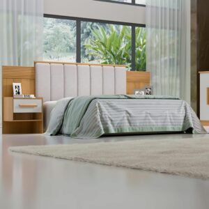 Cabeceira Casal Íris Cinamomo/Off White – D’DORO MÓVEIS