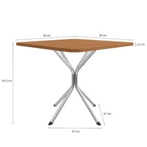 Mesa Creta 0,90 com 4 Cadeiras Malta CMC1078 (M088/F090/4C140) Cromado/Canela – KAPPESBERG