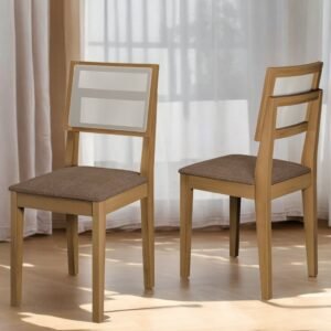 Kit 2 Cadeiras Safira Imbuia/Linho Marrom – DOBUE MOVELARIA