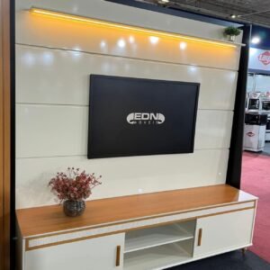 Painel até 75″ Bliss + Rack Comodoro 2.18 Off White/Cedro – EDN MÓVEIS