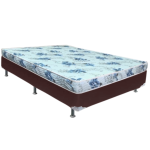Colchão Casal Dream Soft 12 cm D20 + Base Simples Corino Marrom – ORTOBOM + BIOSTAR