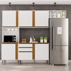 Cozinha 4 Peças Pérola Branco/Cinamomo – SALLÊTO