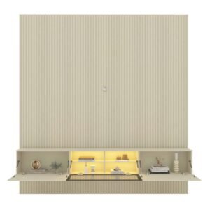 Home Suspenso até 85″ Supremo Ripado 218 Off White com Nicho Luminare Off White – GELIUS