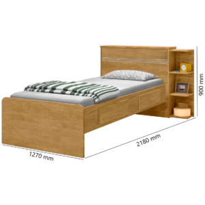 Cama Solteiro Baú Jade Nature – J&A MÓVEIS