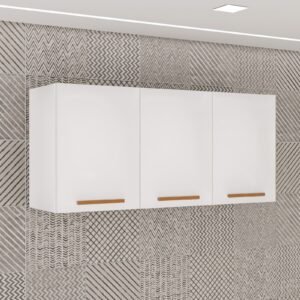 Armário Aéreo Triplo New Valência Branco/Cinamomo – SALLÊTO